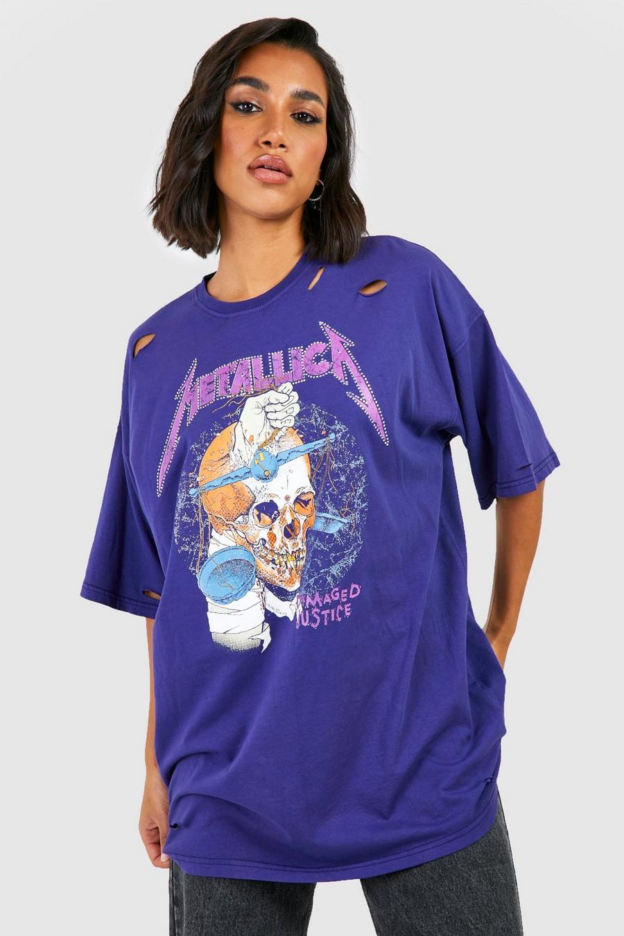 Camiseta con estampado de Metallica, Purple viola