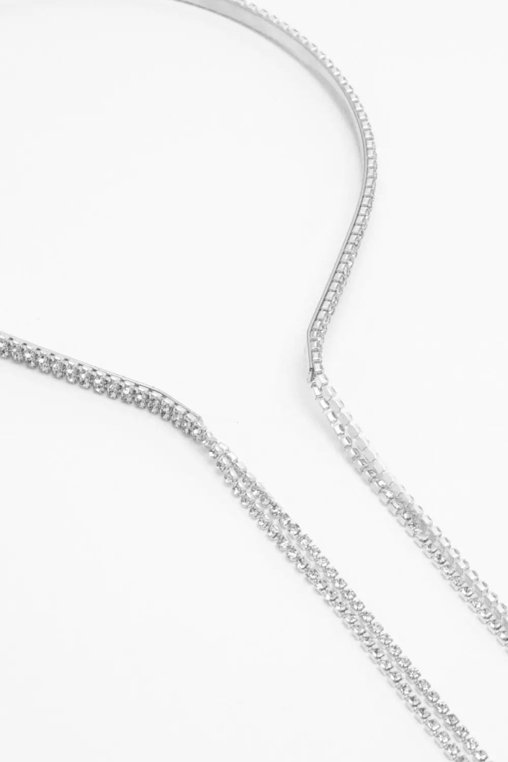 Silver Diamante Drop Chain Headband alternative image