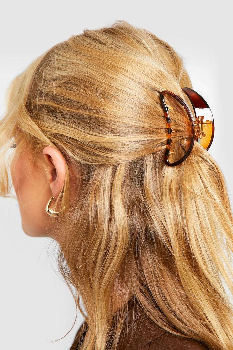 Brown Curved Hair Claw Clip  image number 1