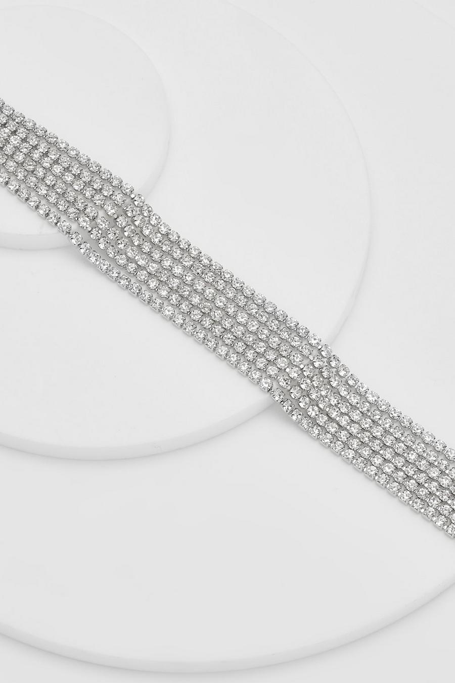 Silver Tennis Multirow Bracelet