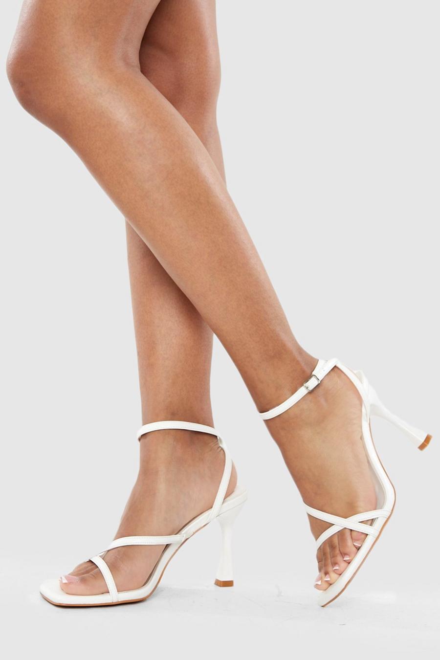 White blanco Asymmetric Strap 2 Part Heel