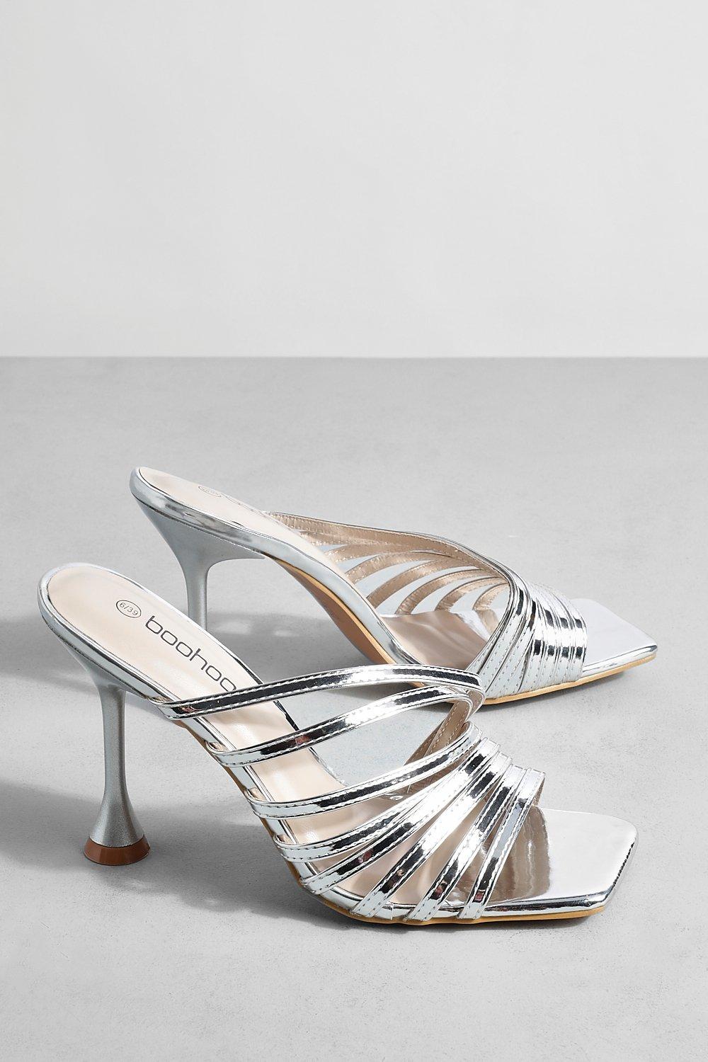 Metallic 2024 heeled mules