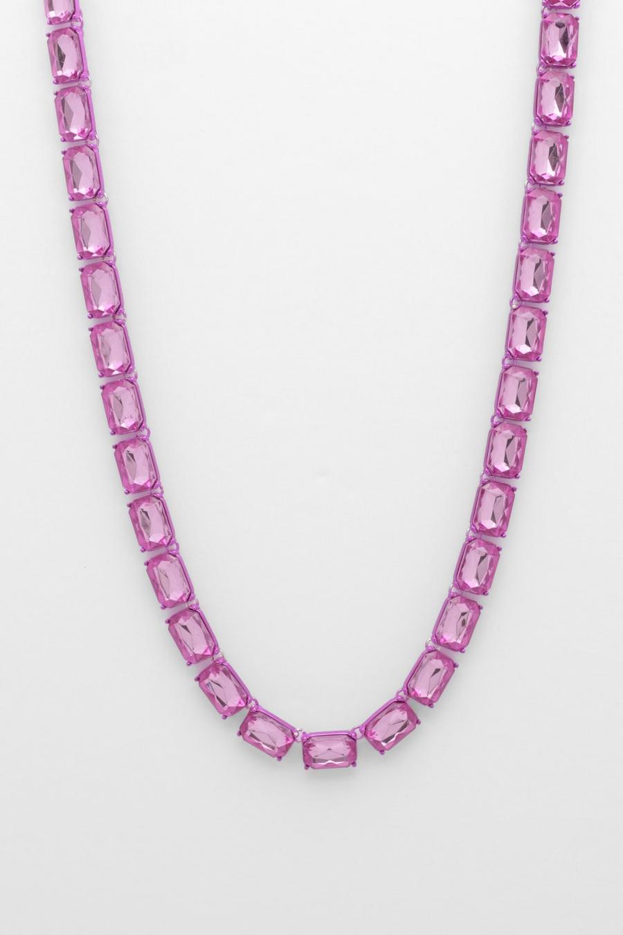 Pink Baguette Stone Allway Necklace image number 1