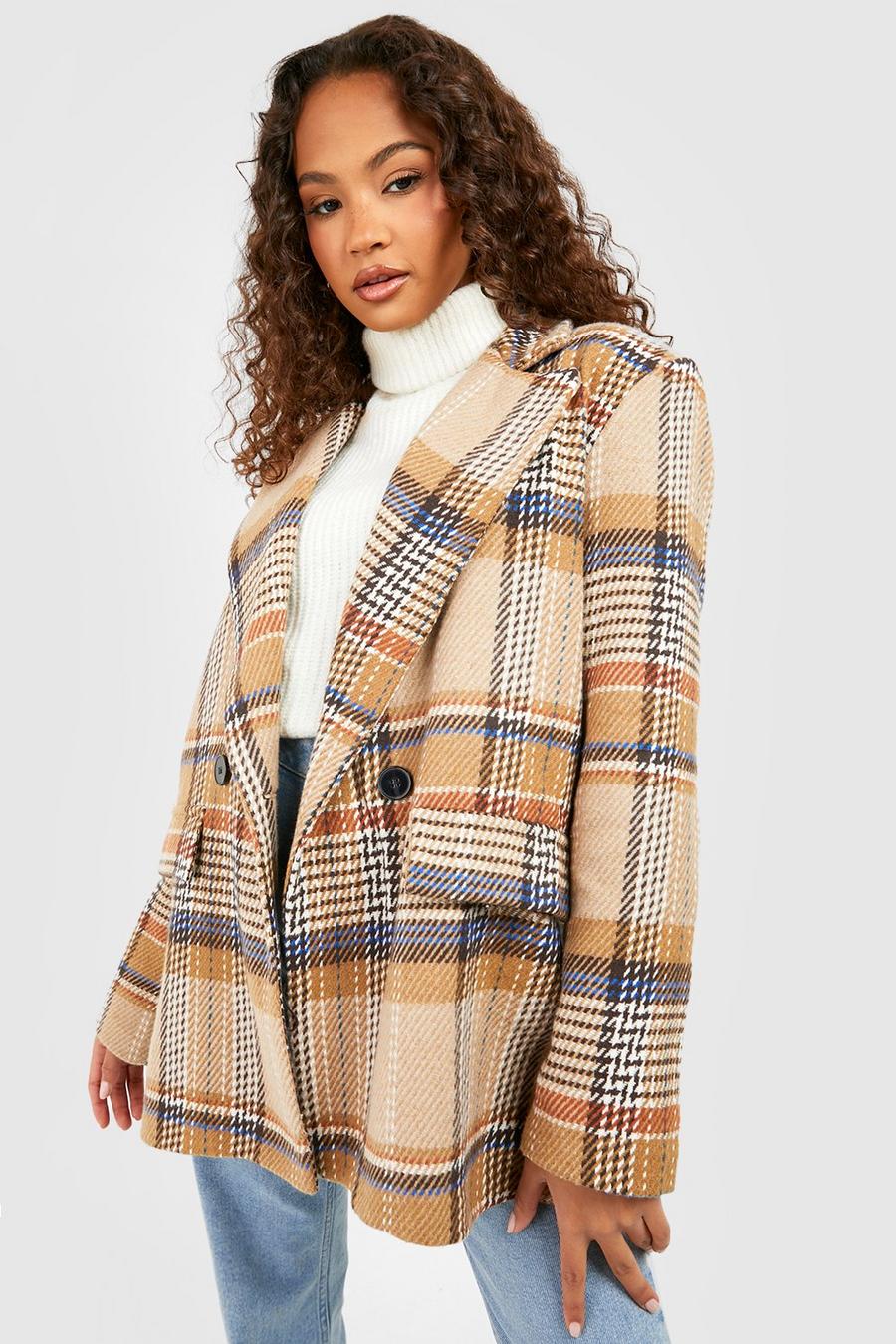 Camel Premium Tonal Flannel Tailored Blazer image number 1