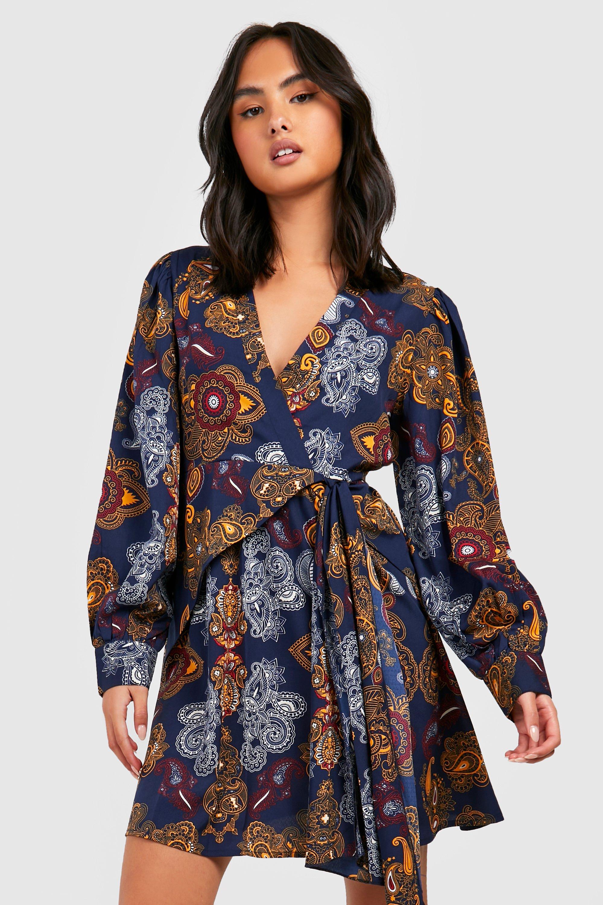 The Printed Skater Dress boohoo NZ