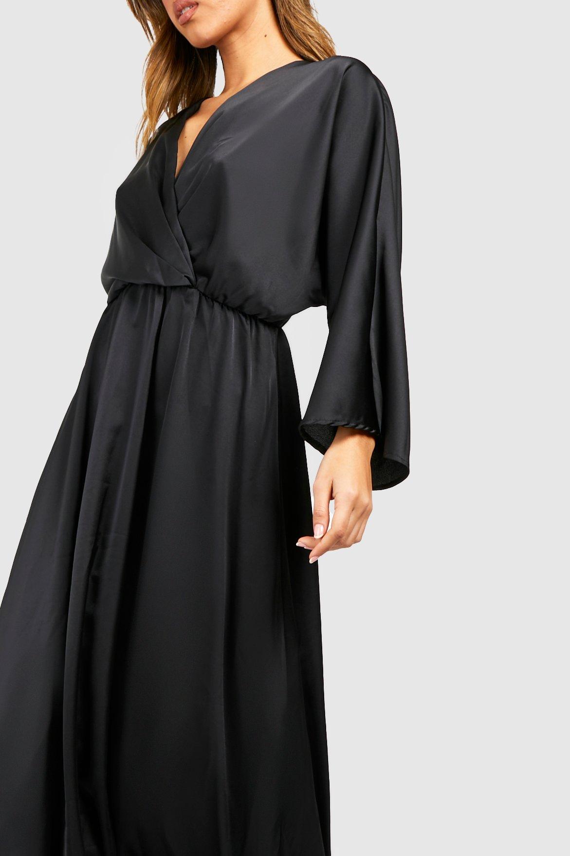 Lace-Panel Satin Slip Dress And Double-Layer Fuzzy Cuff Robe Pajama Set