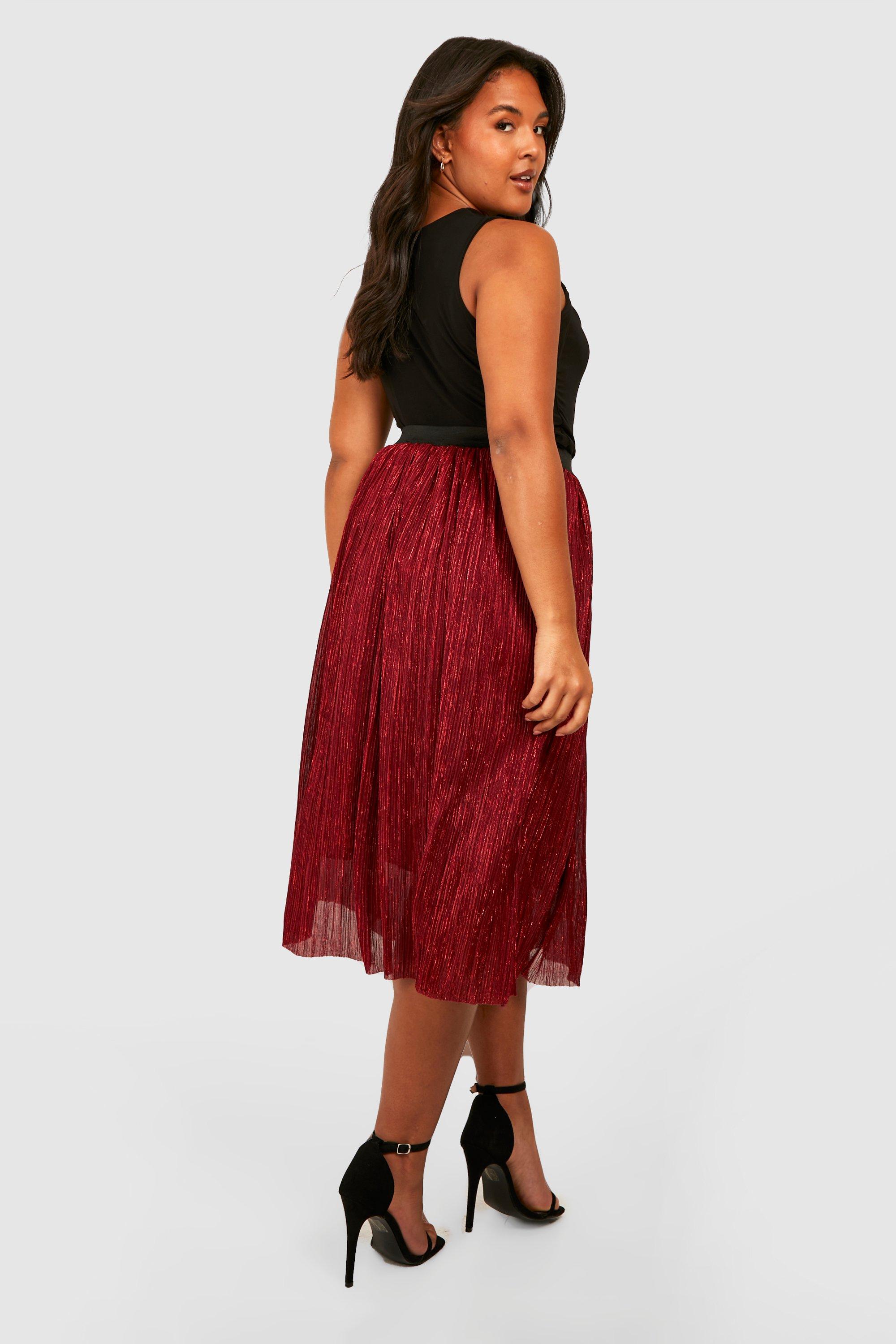 Plus size tulle skirt burgundy sale