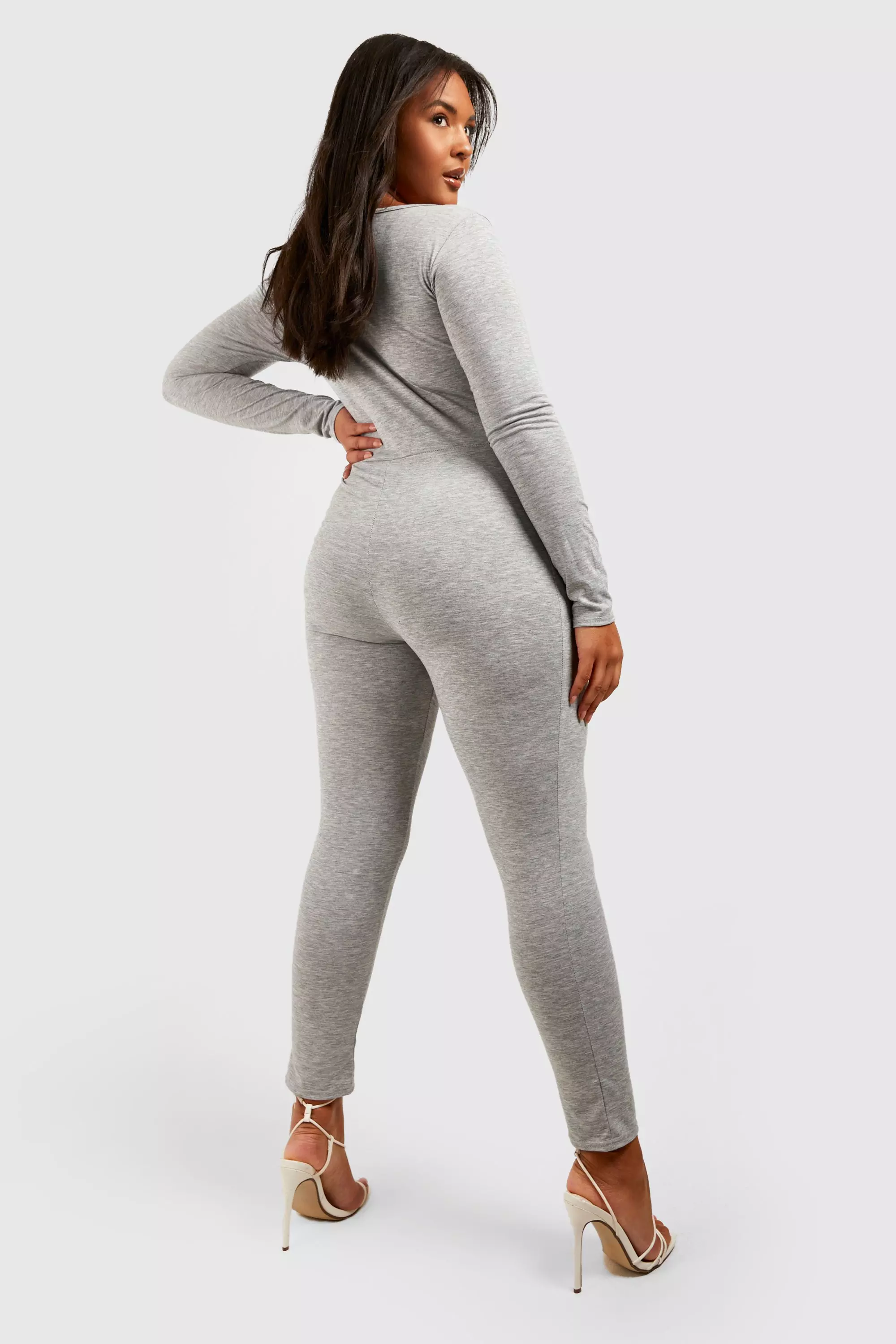 Grey Plus Basic Jersey Fitted Jumpsuit alternative image