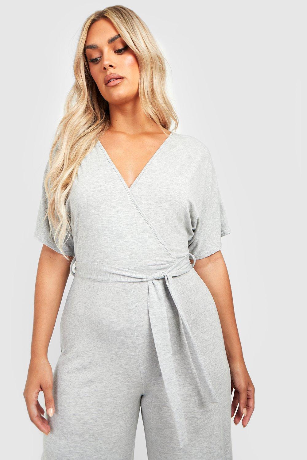 Boohoo wrap hot sale jumpsuit