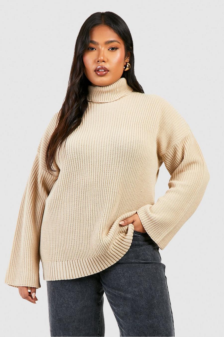 Ladies High Roll Polo Neck Top Women's Knitted Ribbed Jumper Sweater New UK Clothing Womens Clothing Jumpers 