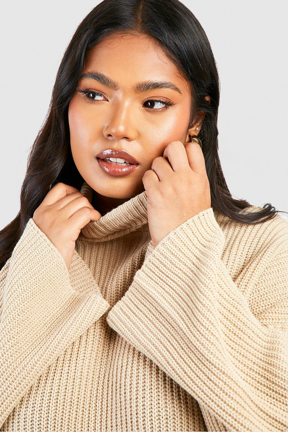 Roll neck beige outlet jumper