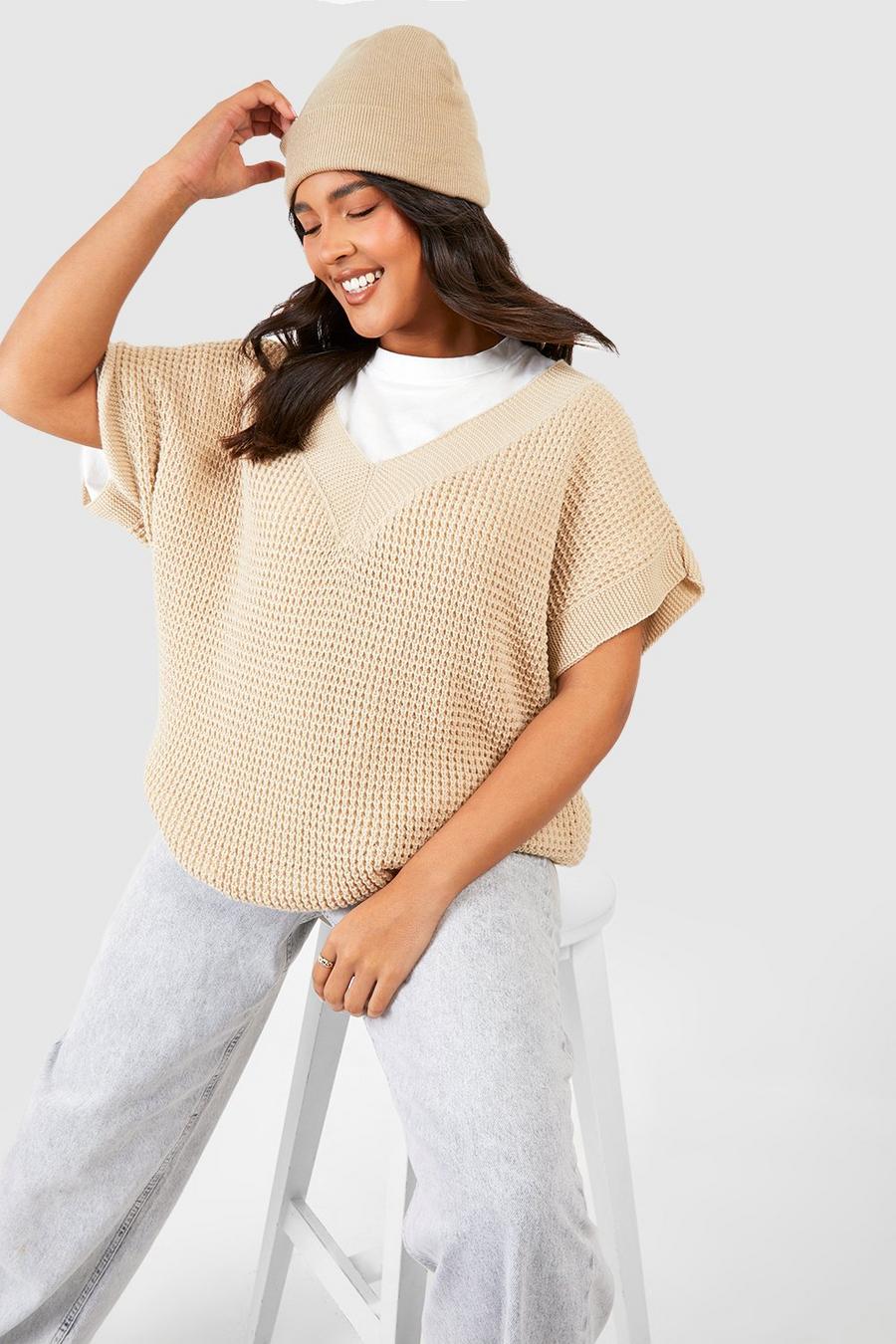 Grande taille - Pull sans manches, Beige image number 1