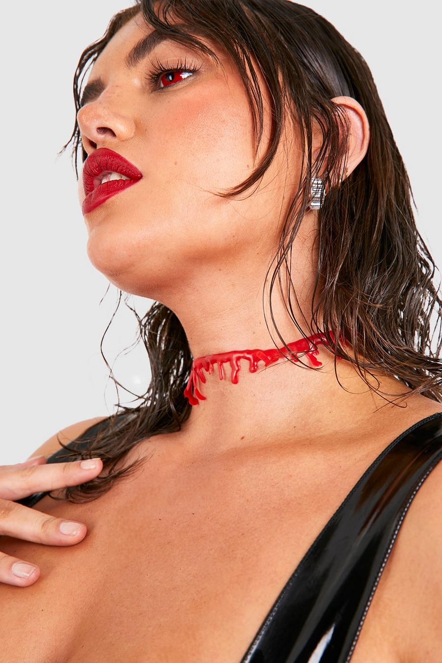 Red Plus Halloween Blood Choker  image number 1