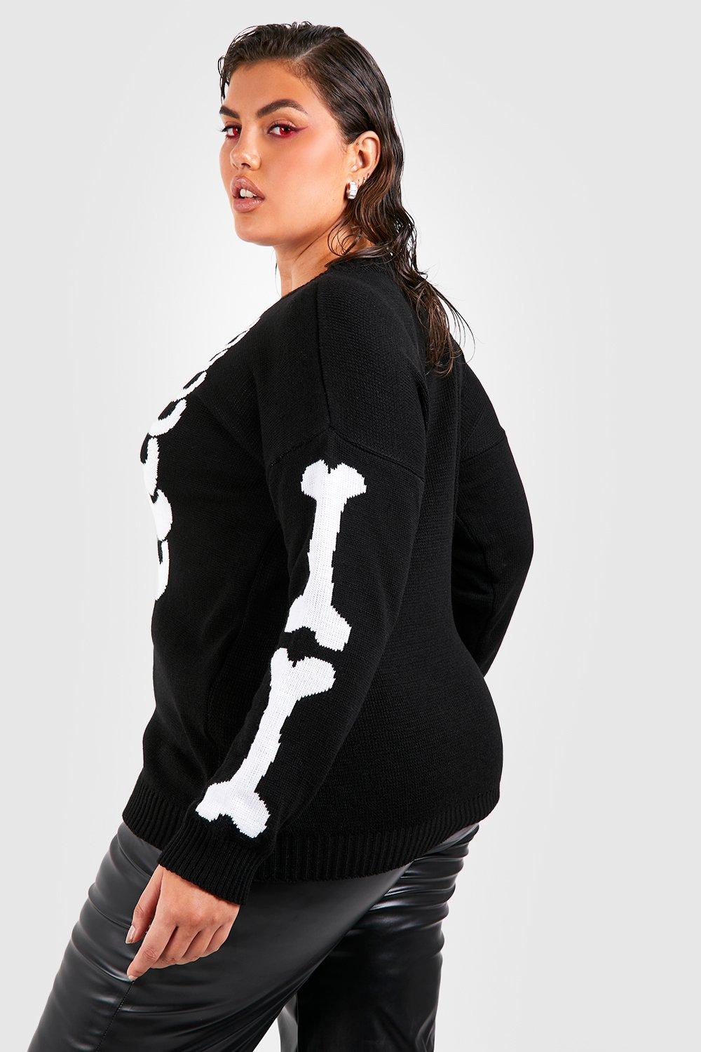 Plus Skeleton Halloween Jumper boohoo IE