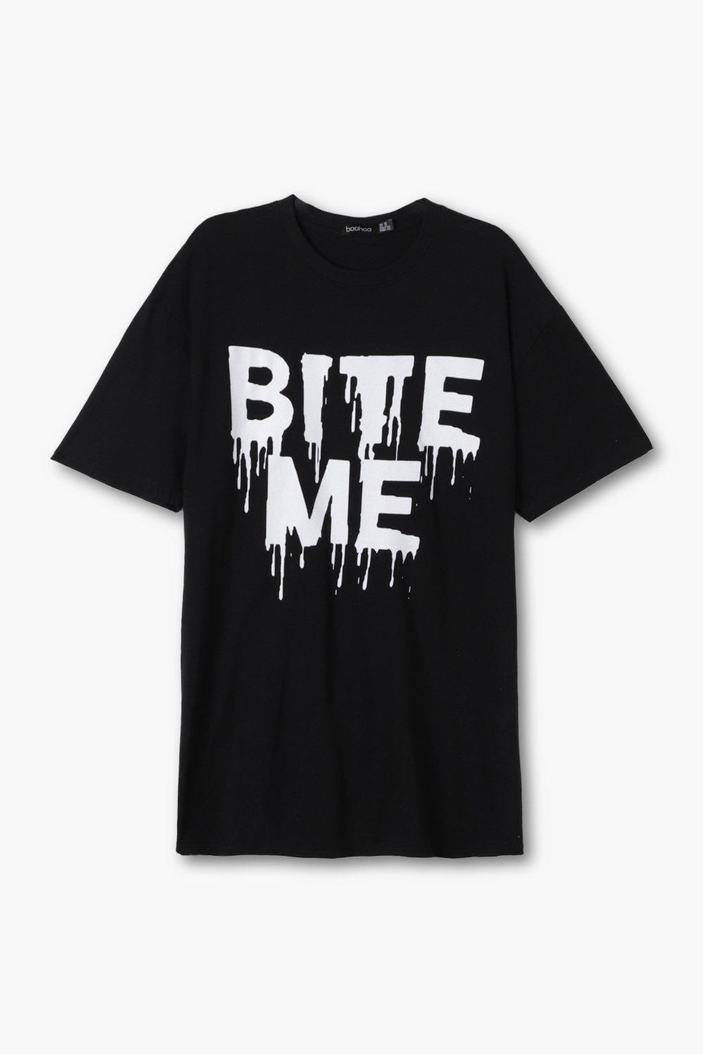 Plus Halloween Glow In The Dark Bite Me T-shirt