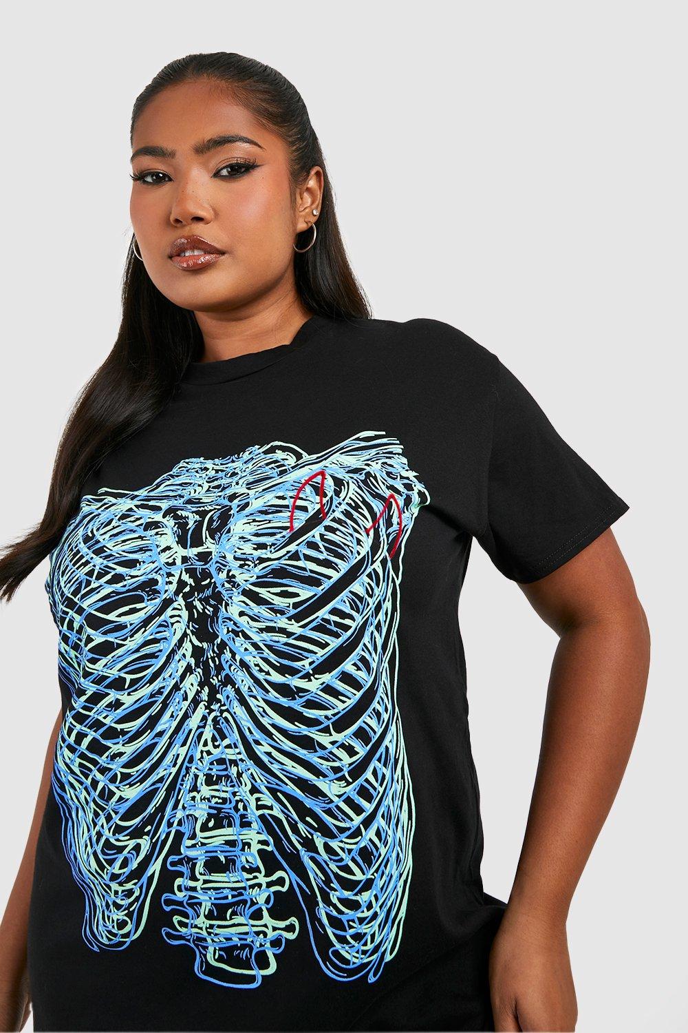 plus size skeleton shirt