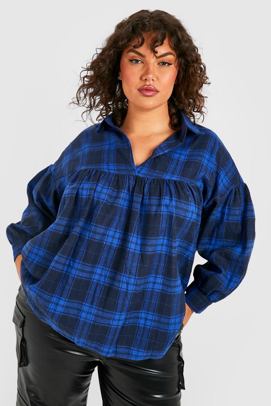 Cobalt Plus Checked Smock Top image number 1