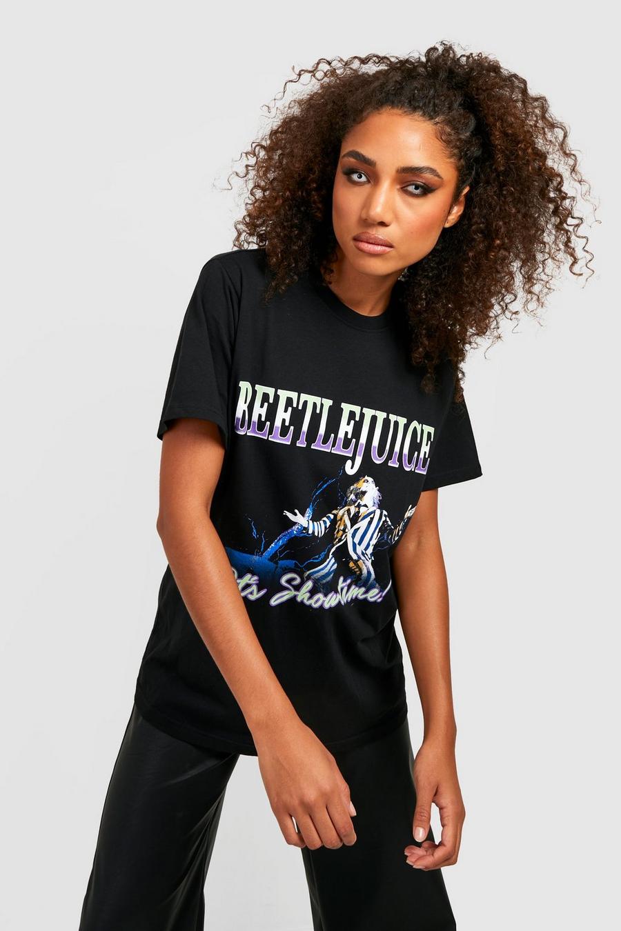 Black Tall Oversized Gelicenseerd Beetle Juice T-Shirt image number 1