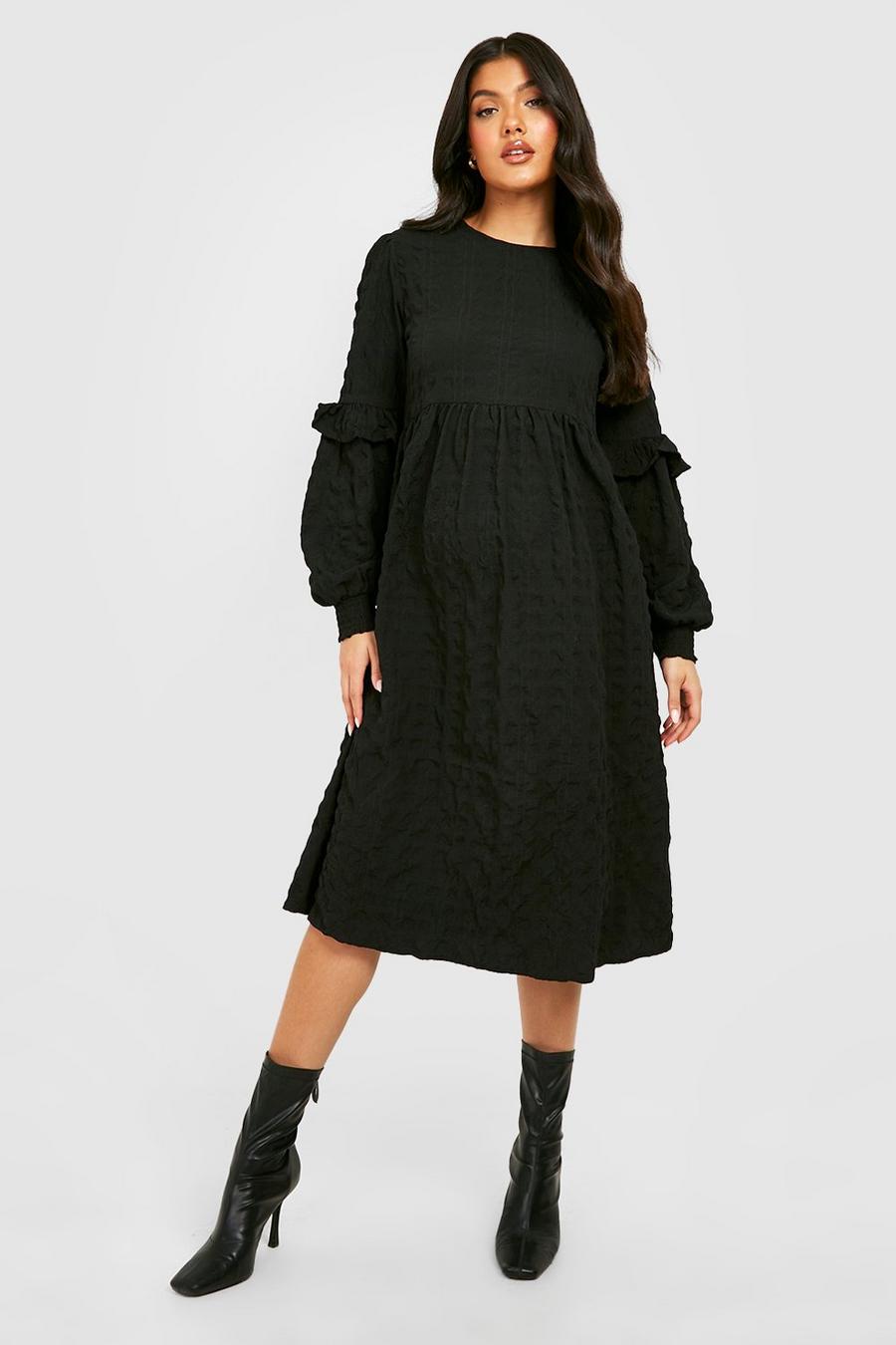 Black Mammakläder - Midiklänning med struktur image number 1