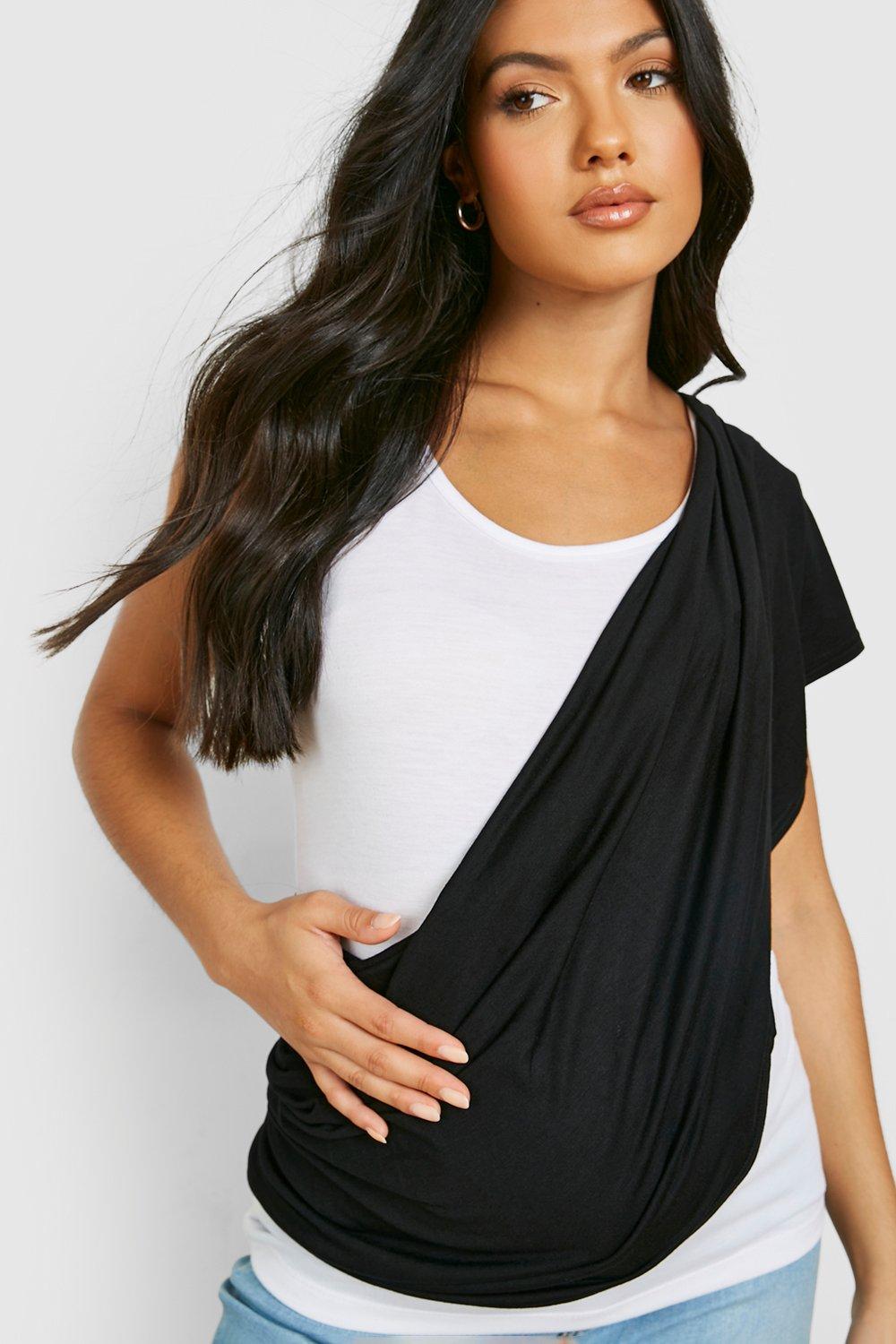 Maternity Nursing Wrap Ruched Side T-Shirt