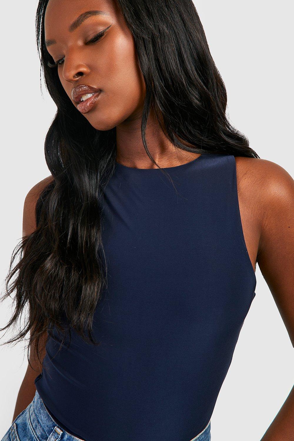 Buy Slinky Double Layer Racer Neck Bodysuit from Next