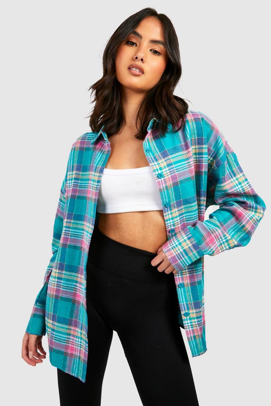 Green Oversized Check Shirt image number 1