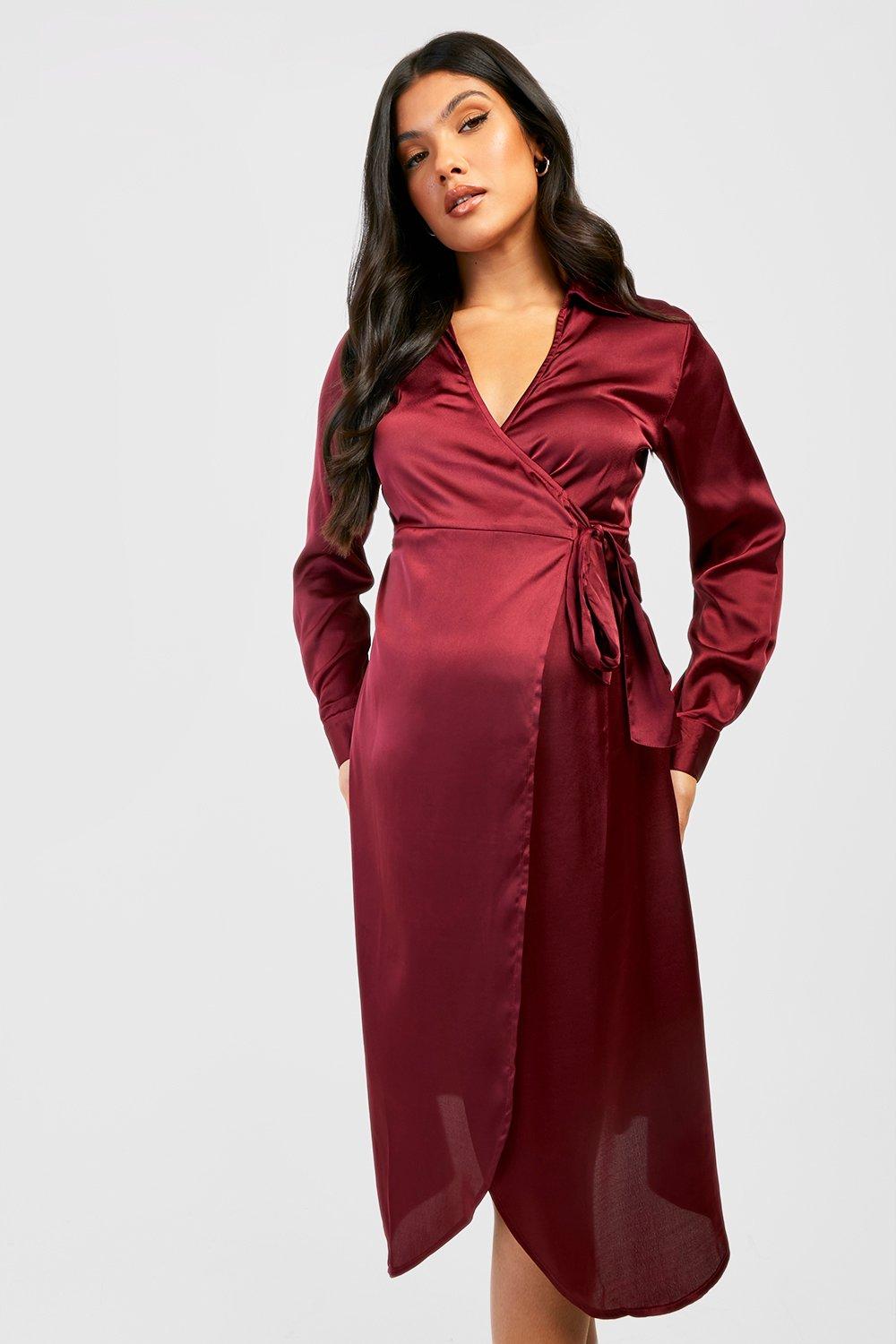Maternity Wrap Midi Dress