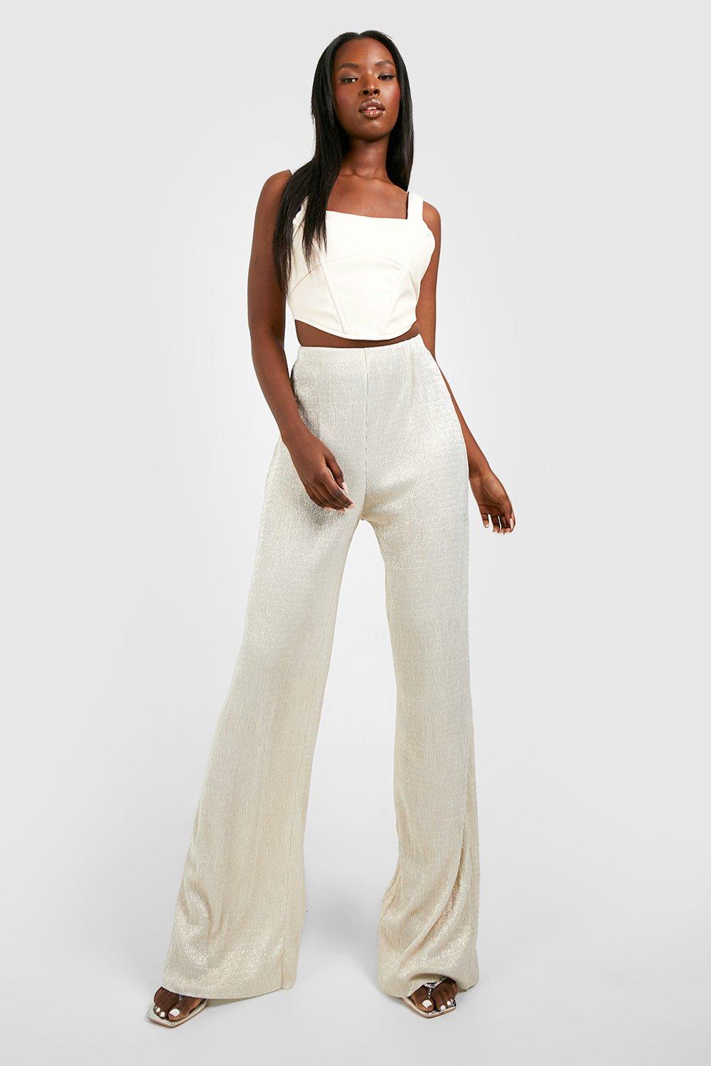 Metallic high hot sale waisted pants