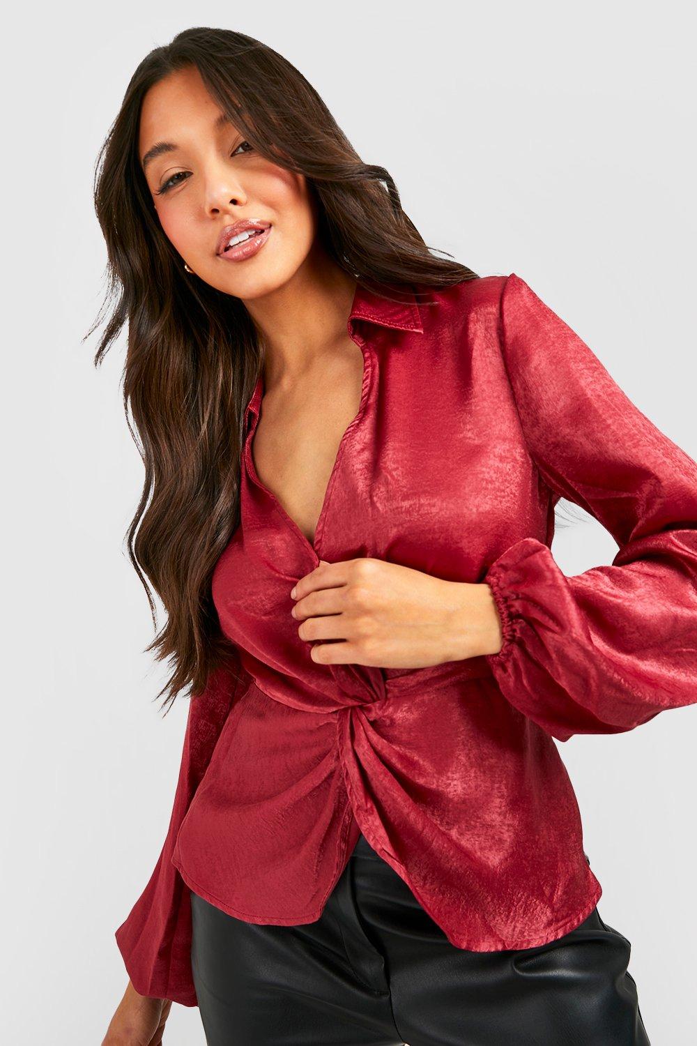 boohoo satin shirt