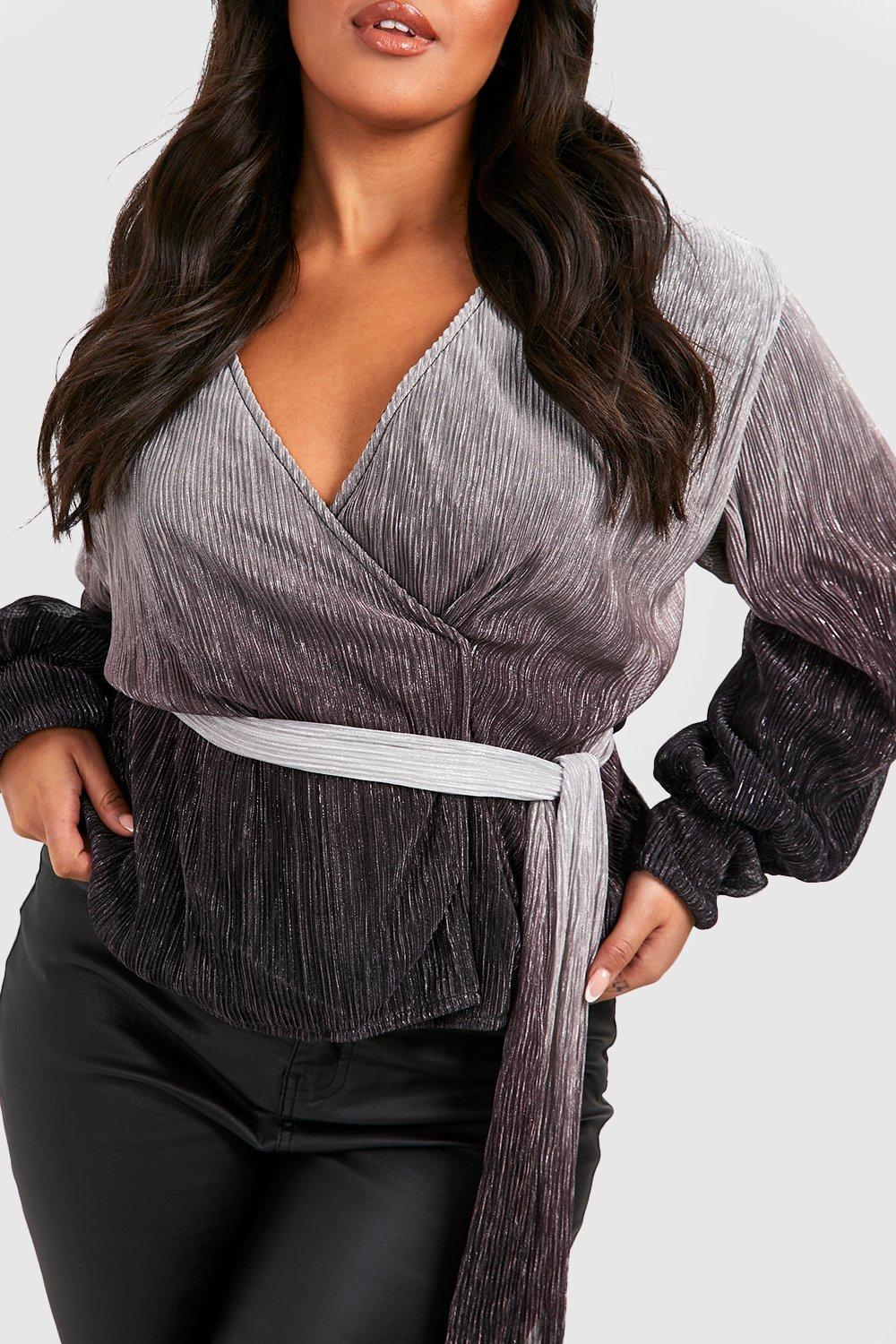 Boohoo plus hot sale wrap top