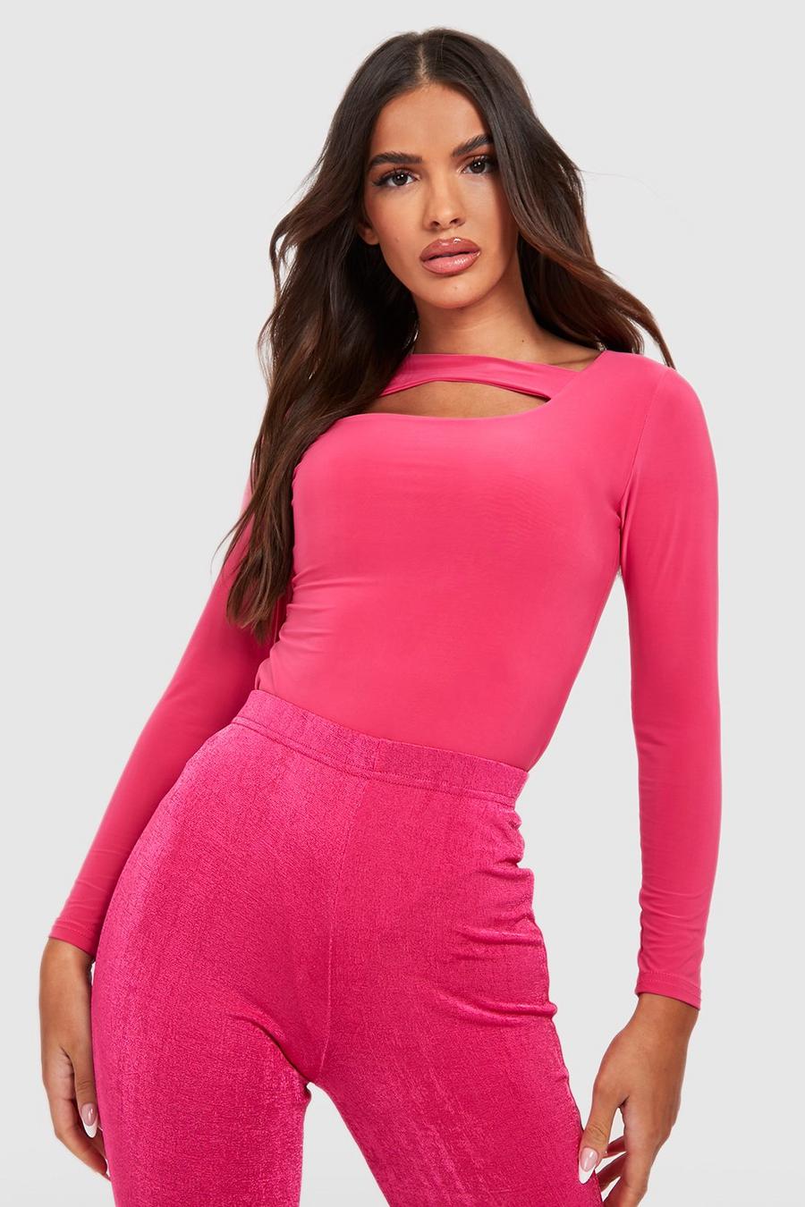 Pink Double Slinky Long Sleeve Bodysuit