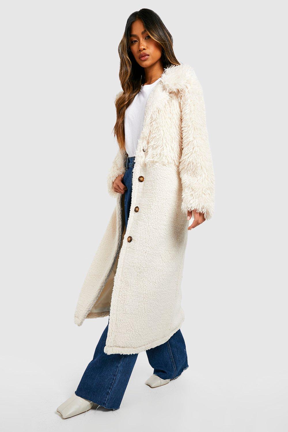 Cream borg teddy on sale coat