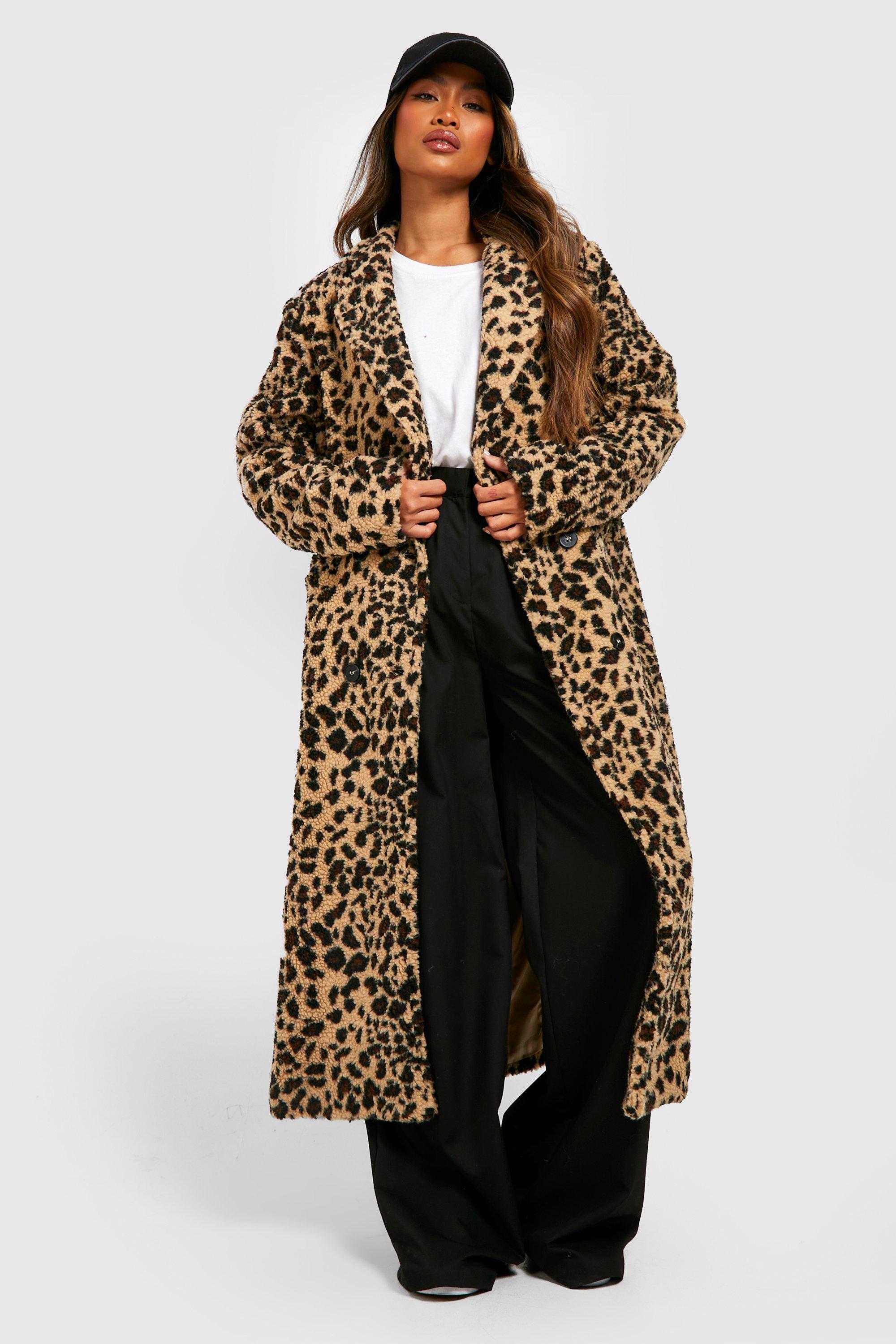 Manteau discount leopard femme