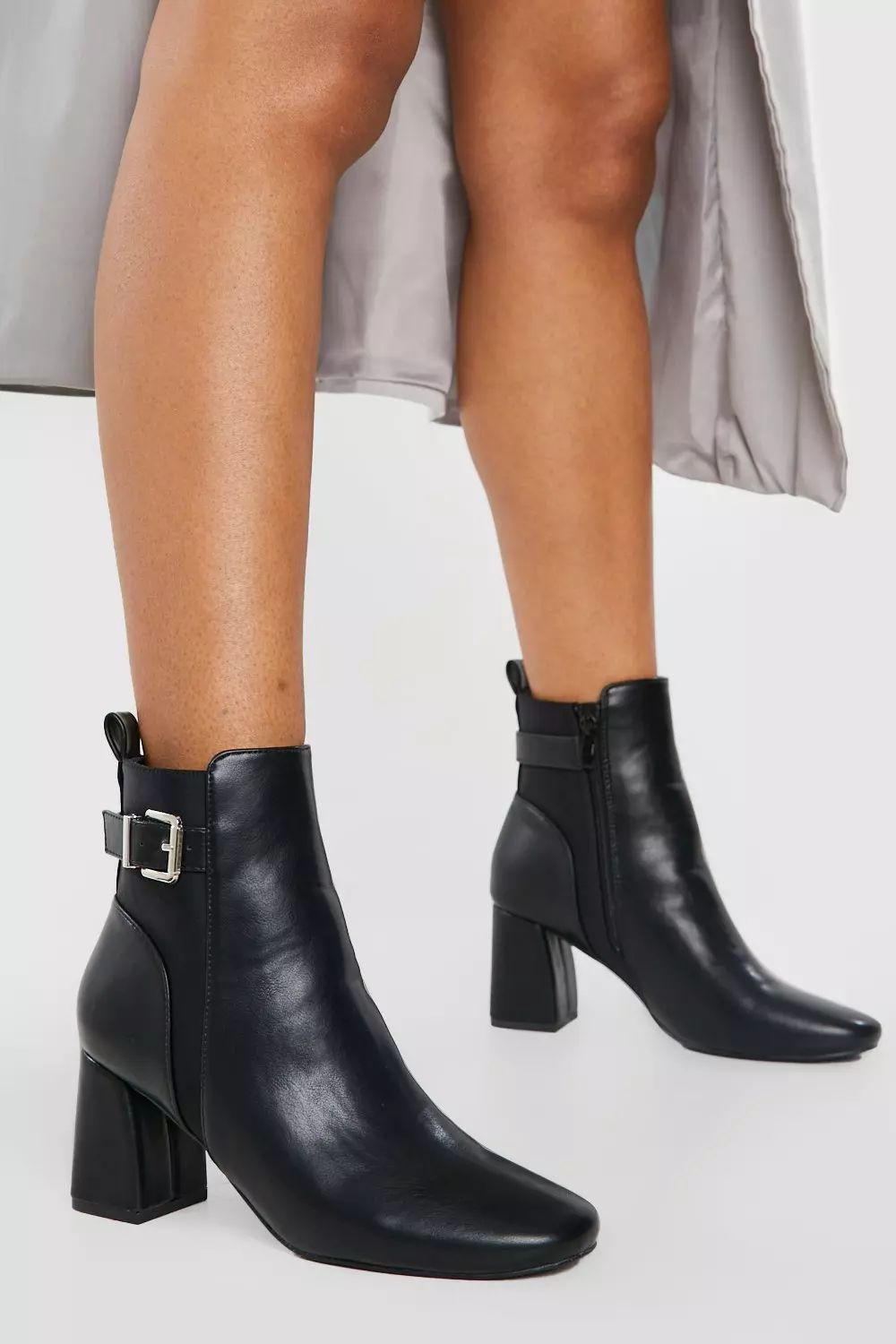 Side buckle 2024 ankle boots