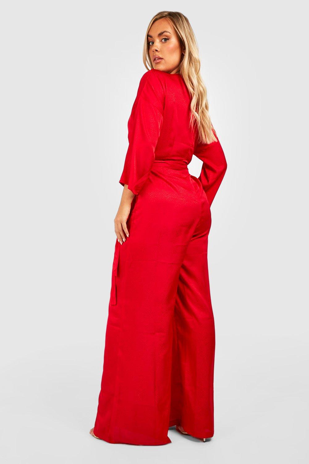 Red cheap jumpsuit boohoo