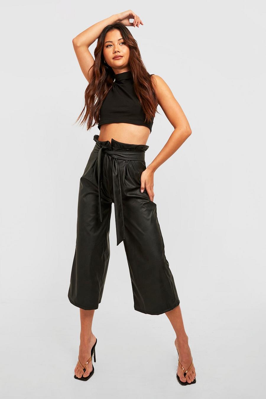 Buy PAPER-BAG-STYLE CINCHED WAIST GREIGE TROUSER for Women Online
