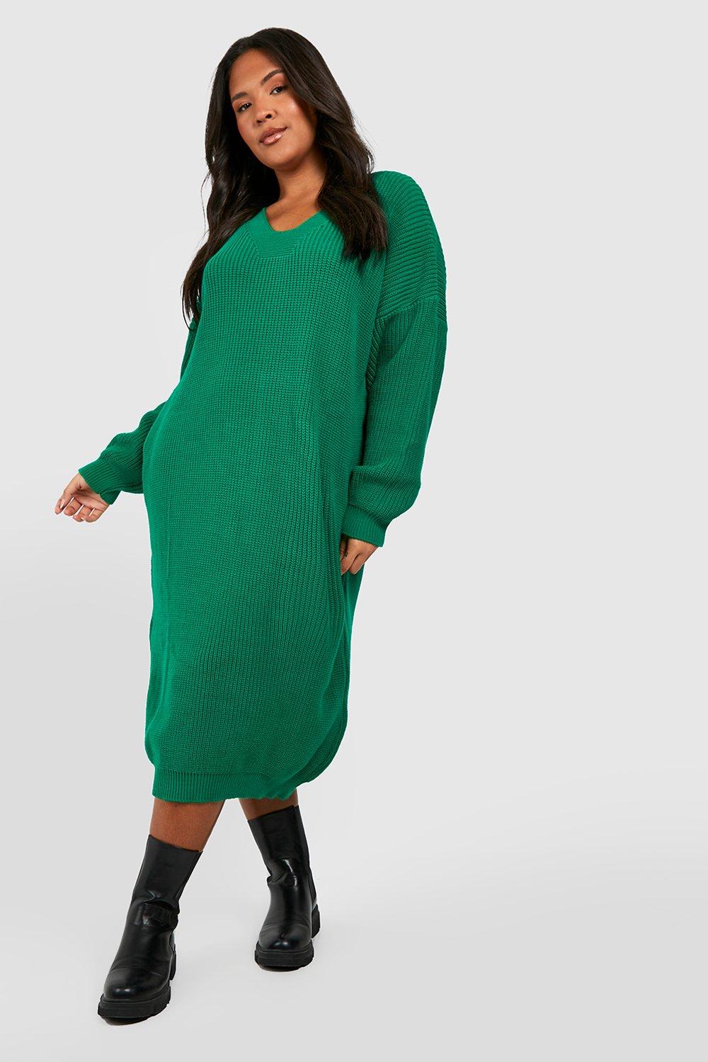 Emerald green jumper dress online