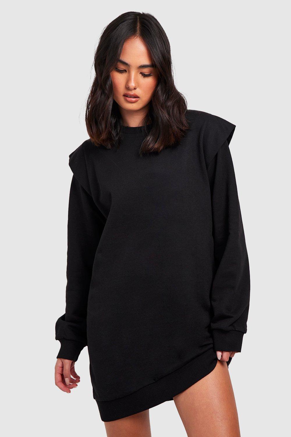 Shoulder Detail Sweatshirt Dress boohoo UK