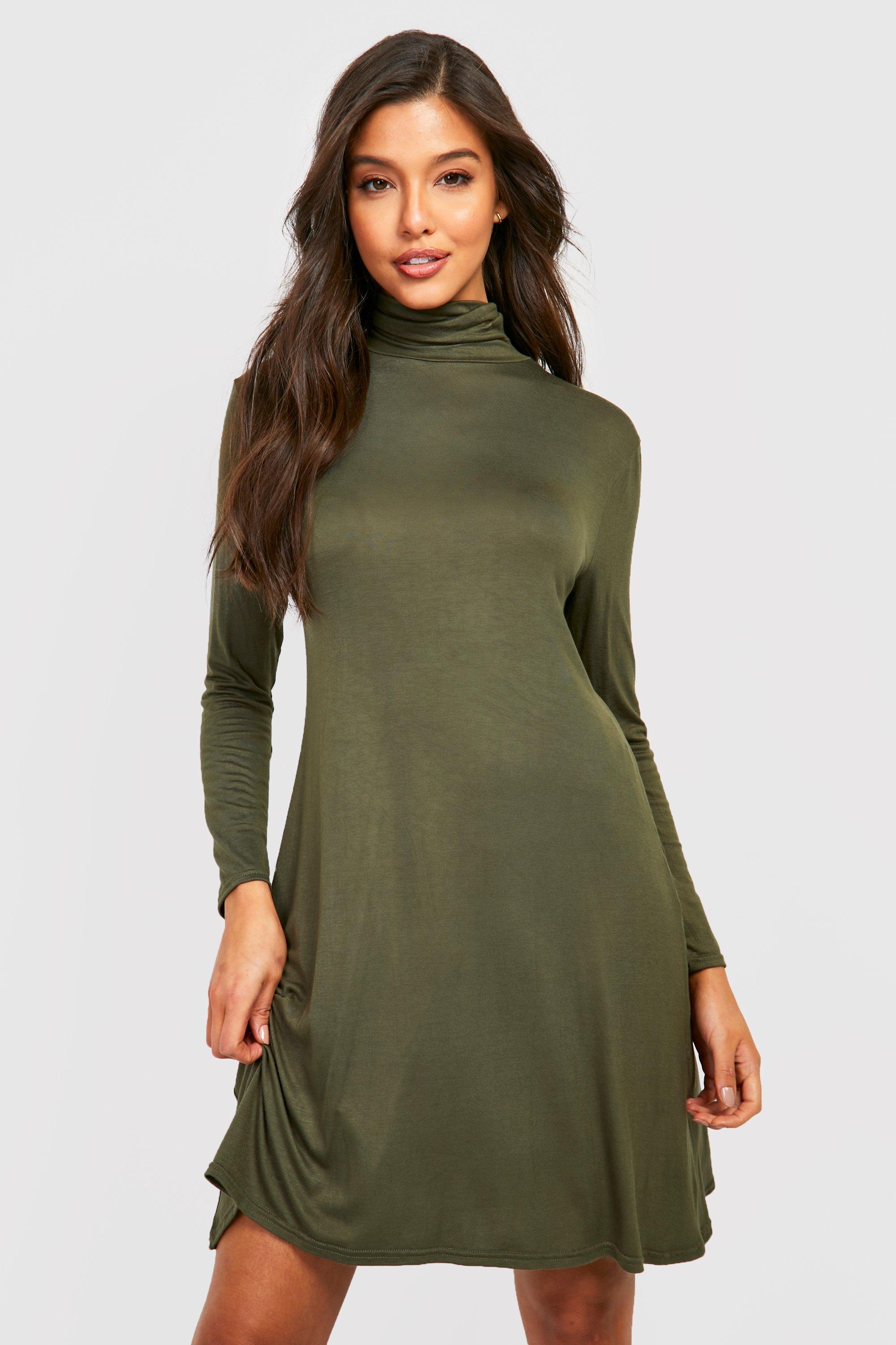 Turtle Neck Swing Dress