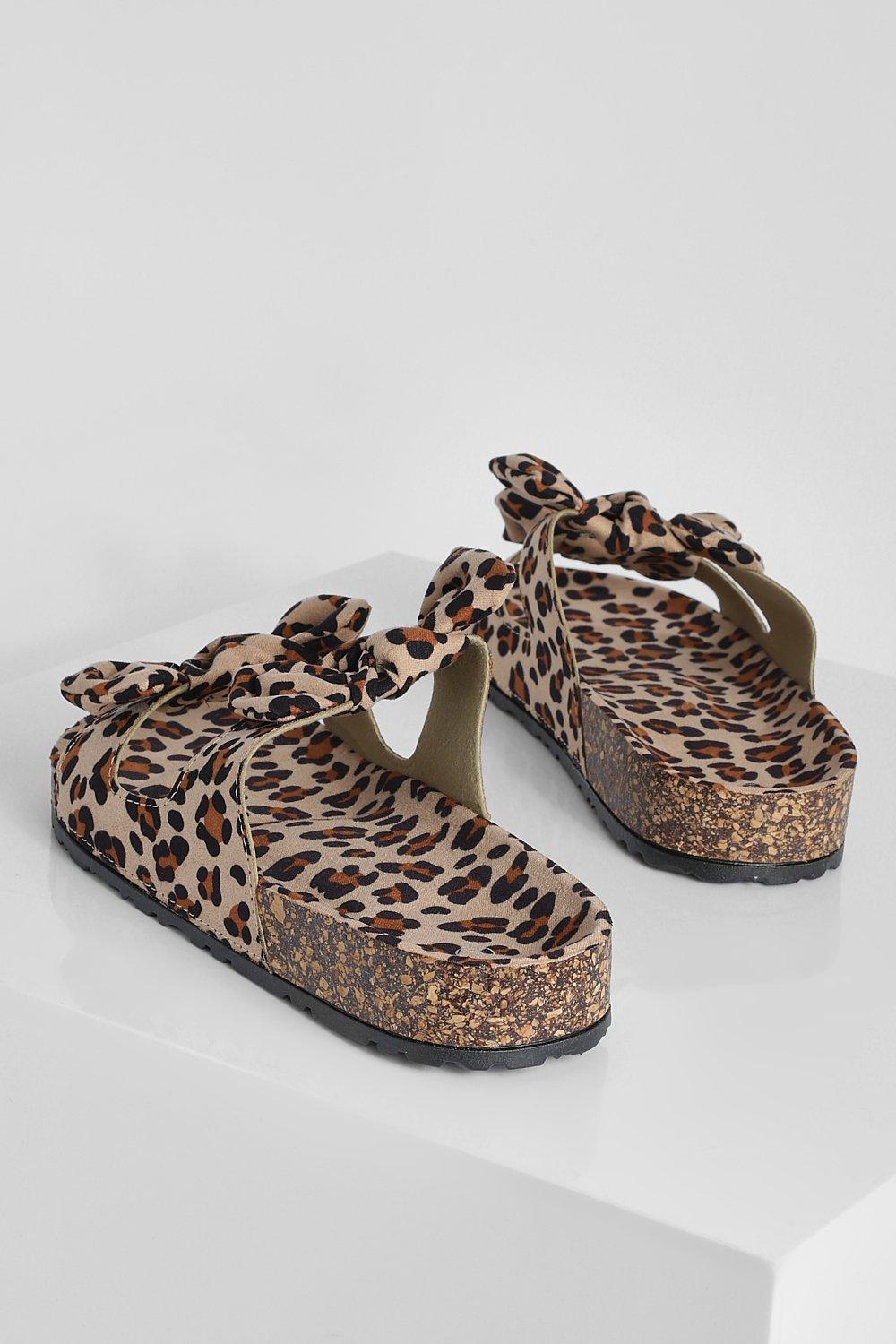 Leopard discount footbed sandals