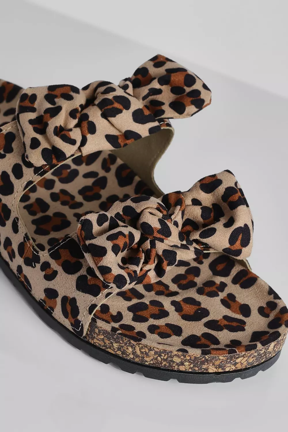 Leopard double bow sandals store