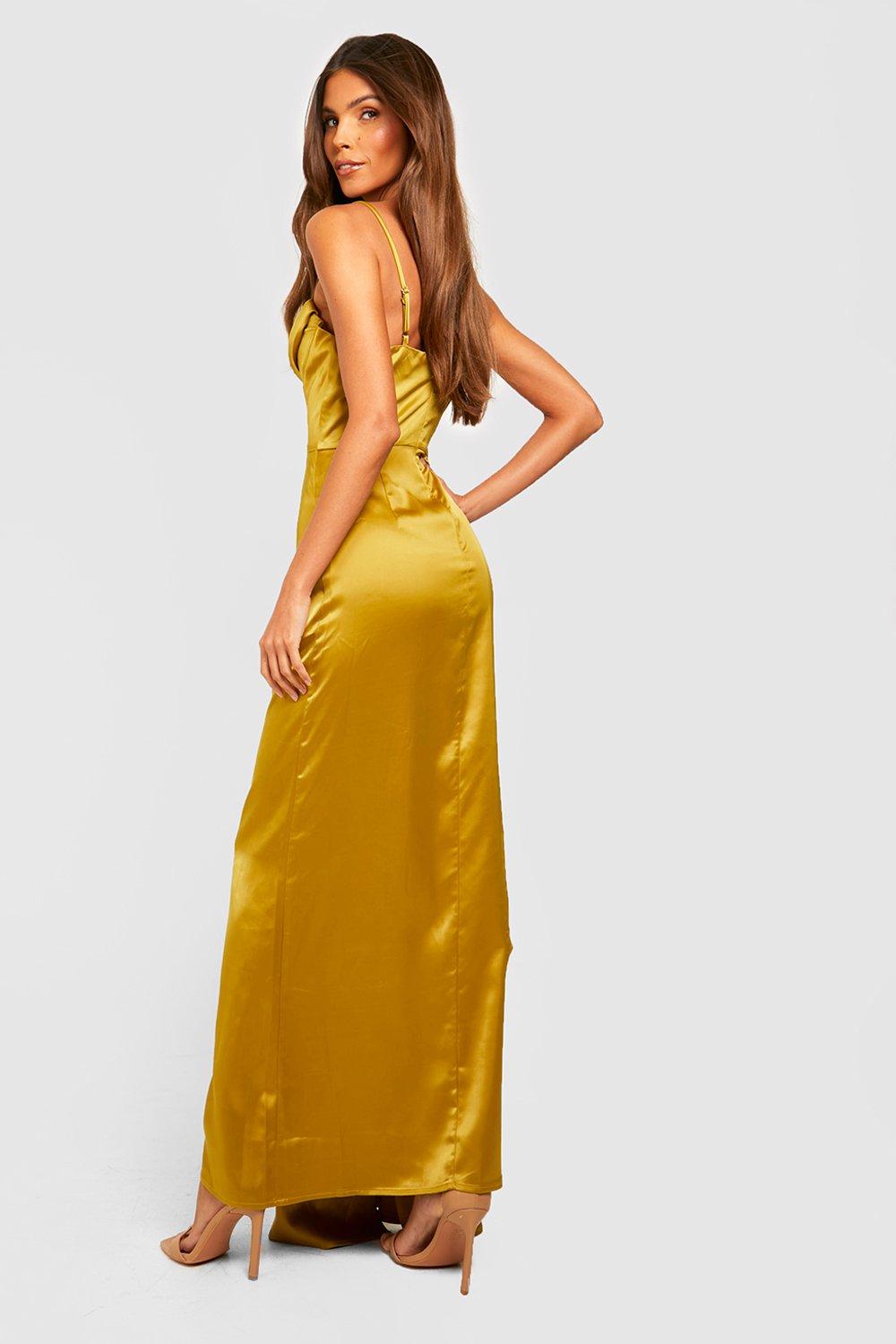 Satin Yellow Corset Dress