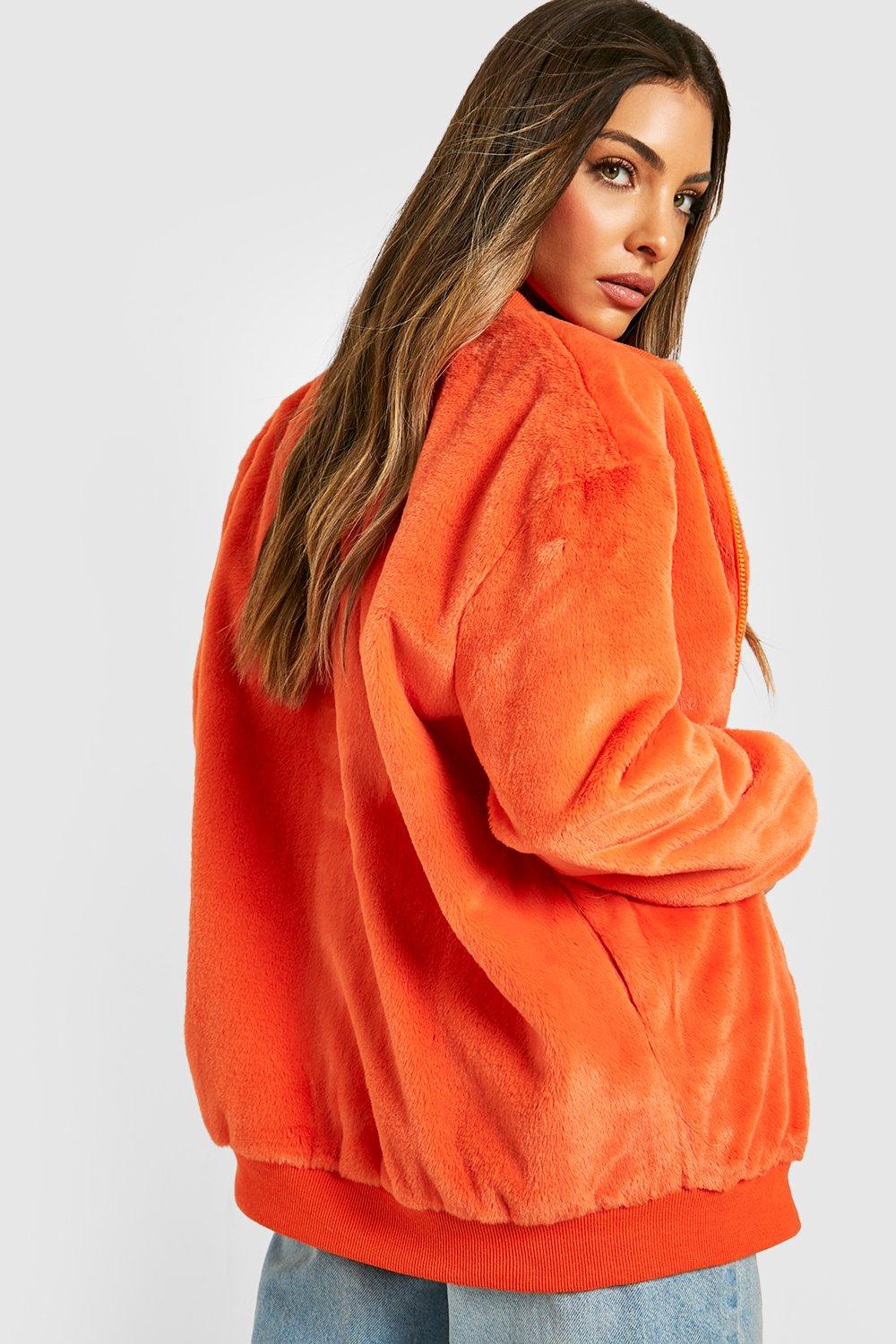 Orange on sale fuzzy jacket