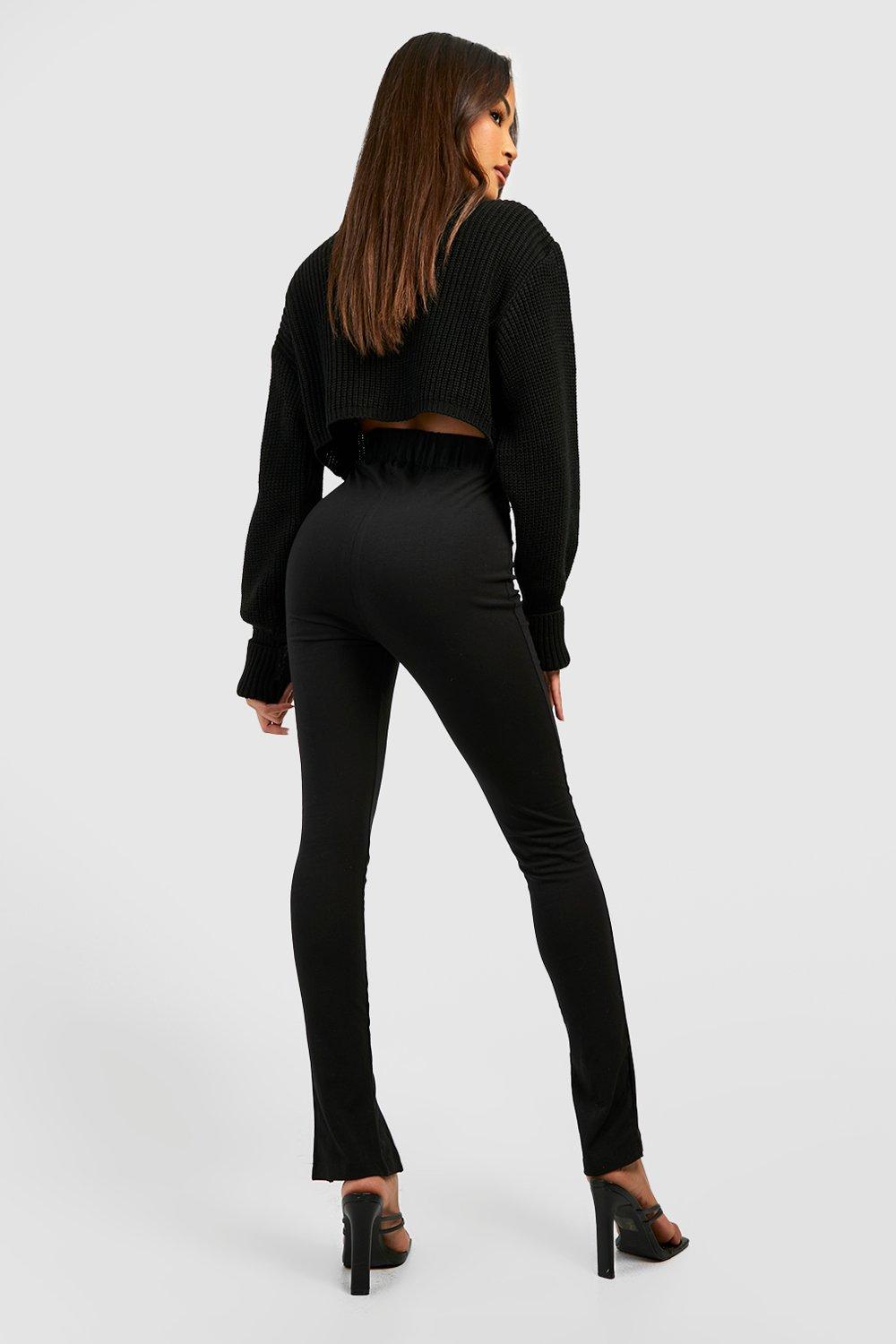 High Waist Flare Leggings mit Schlitz