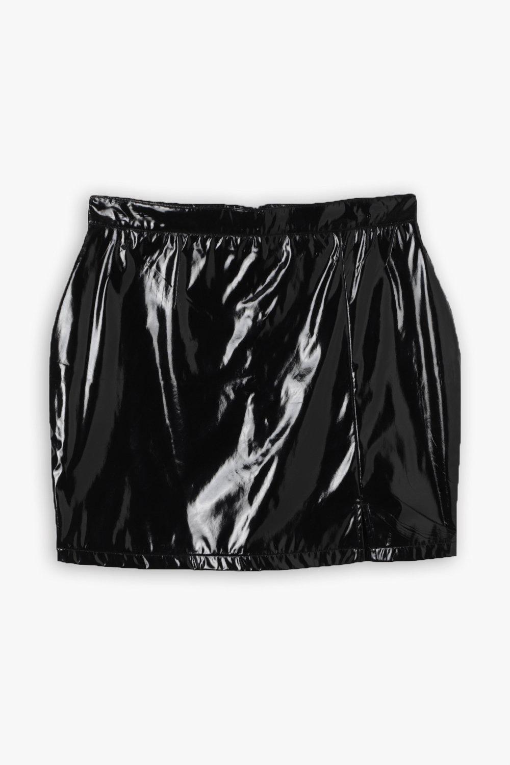 Vinyl skirt cheap boohoo