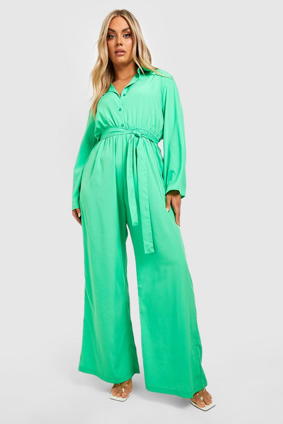 Green The Plus Shirt Jumpsuit image number 1