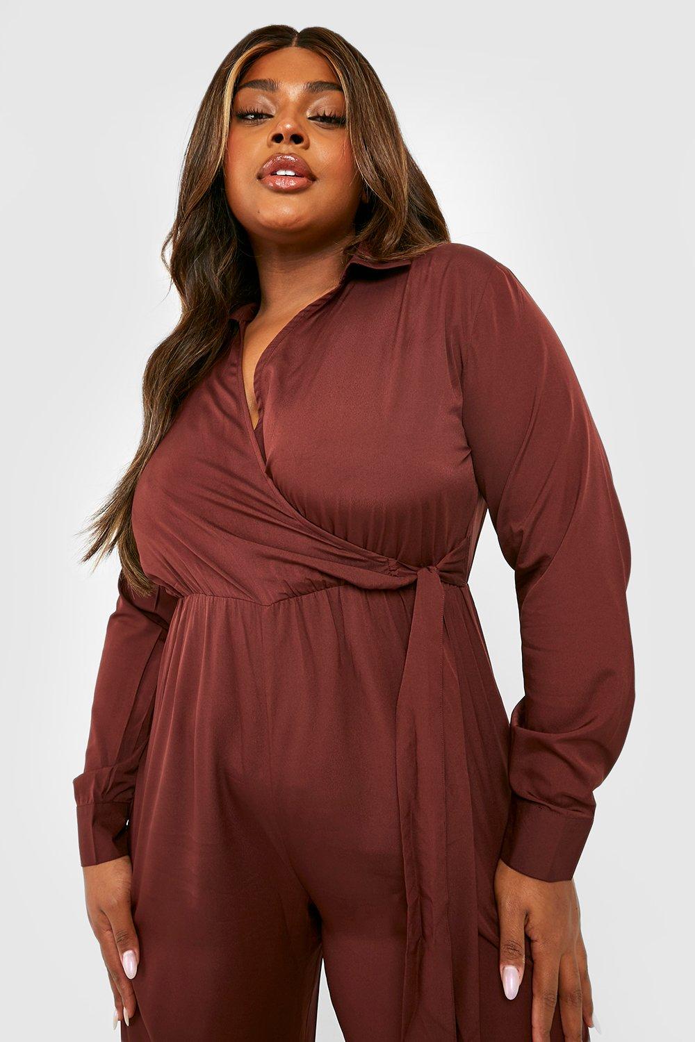 Wrap jumpsuit cheap plus size