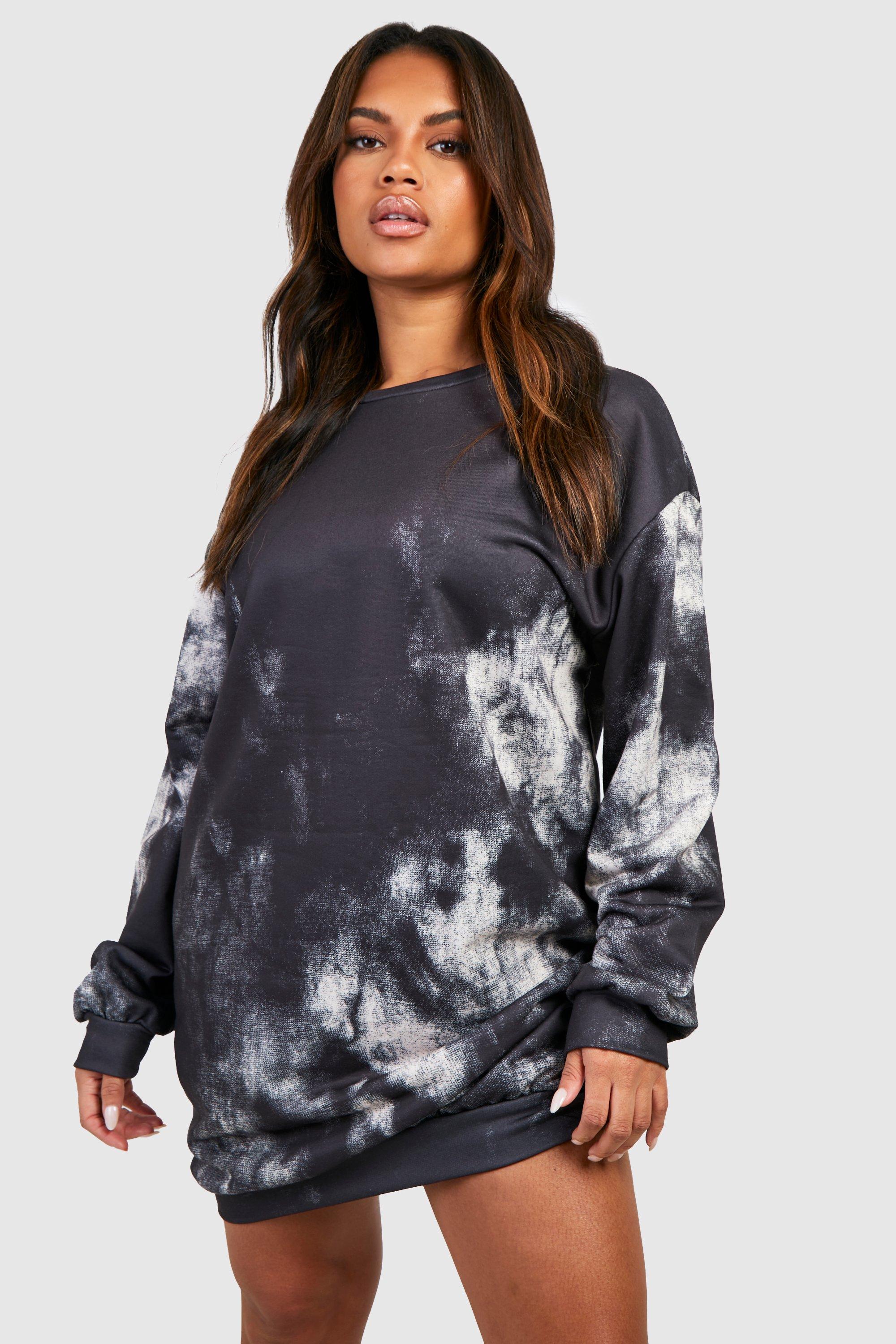 Plus Tie Dye Sweat Dress boohoo