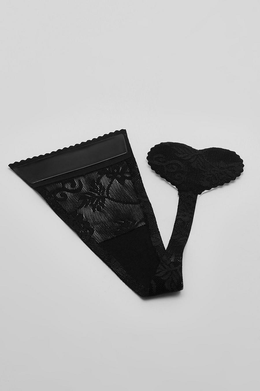 Black svart Adhesive Thong 