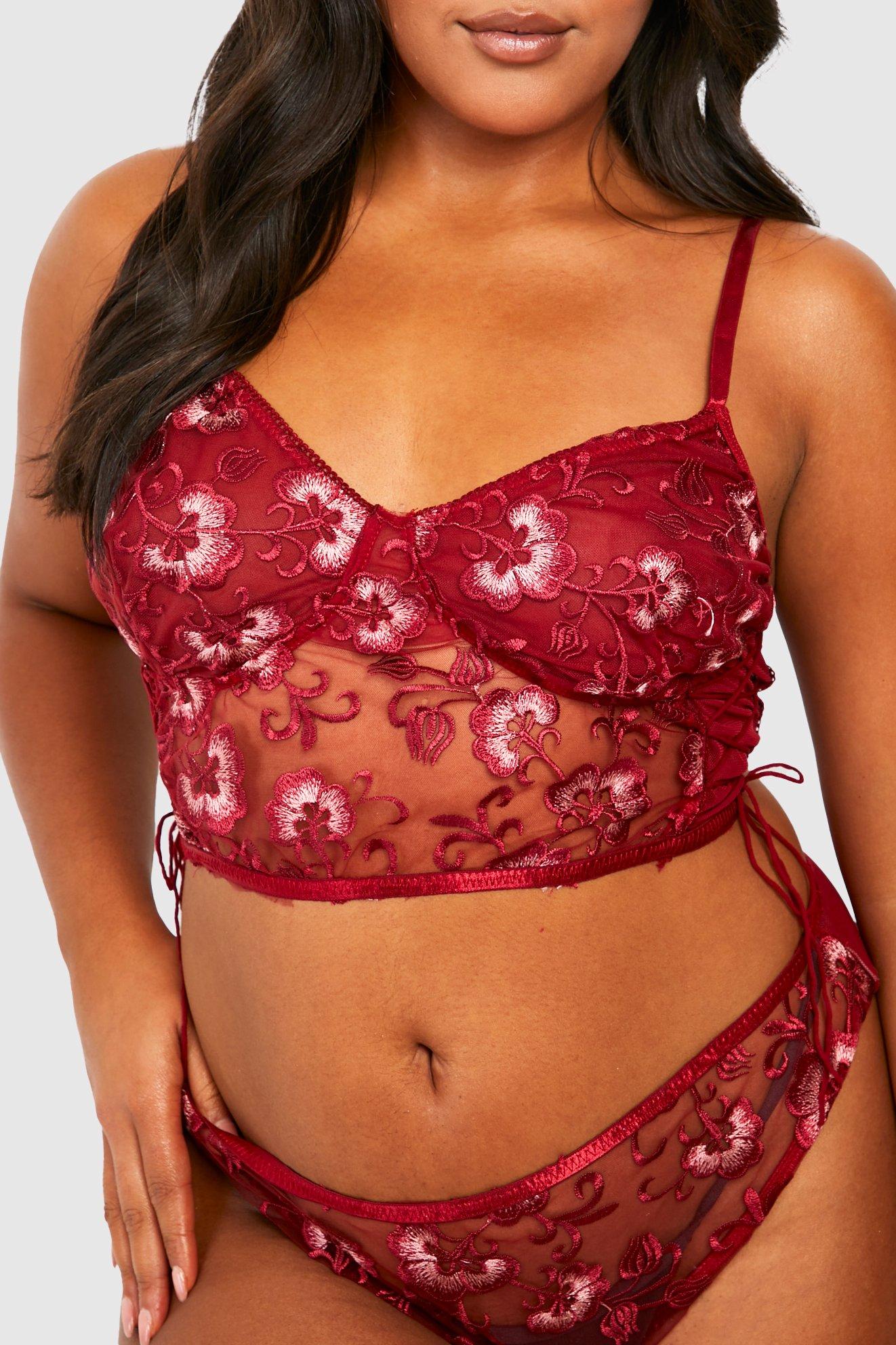 Red plus hot sale size bralette